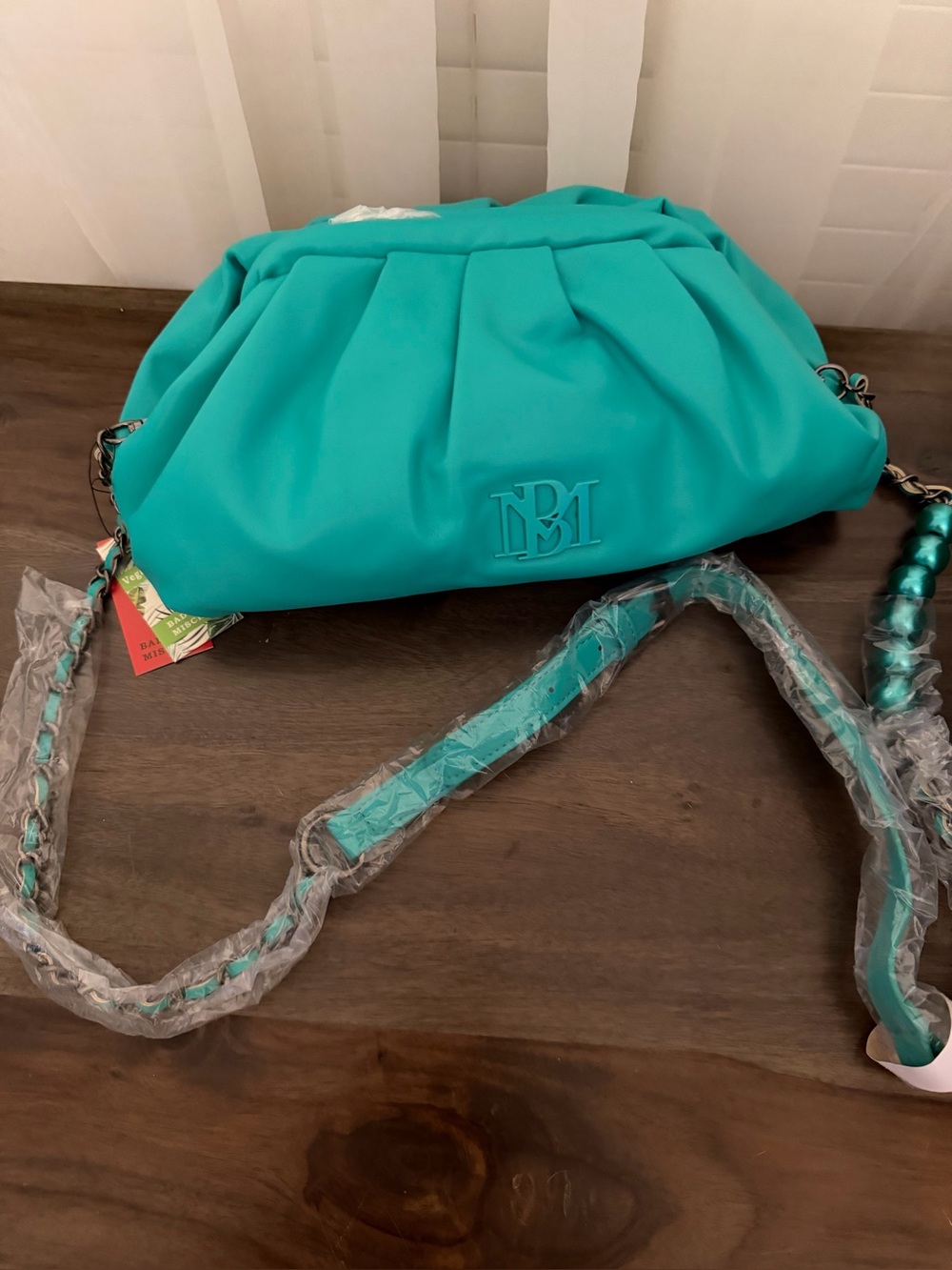 Badgley Mischka green/turquoise vegan leather crossbody bag nwt